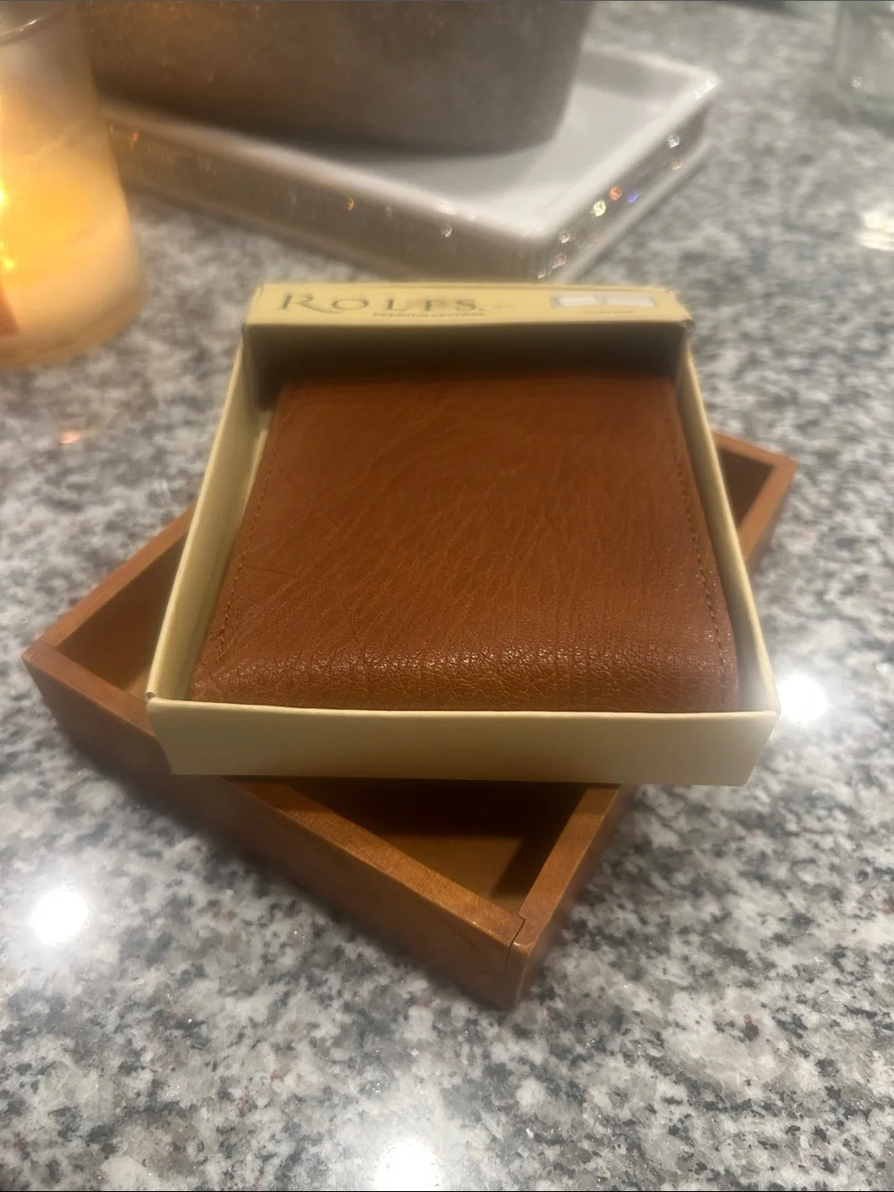 Rolfs Leather Money Clip Wallet - Tan Brown-New with box
